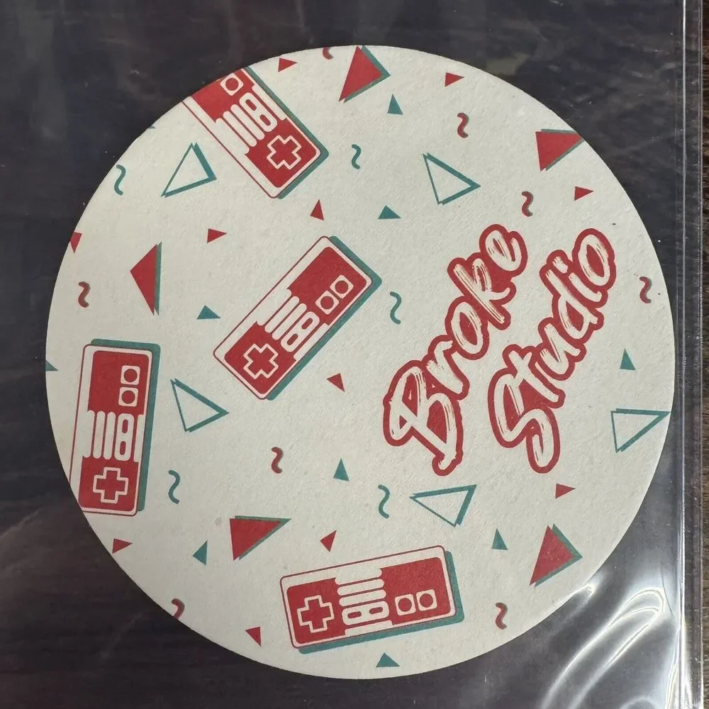 Broke Studio Nintendo NES Controller Pattern Coaster 90's Retro Gaming Art